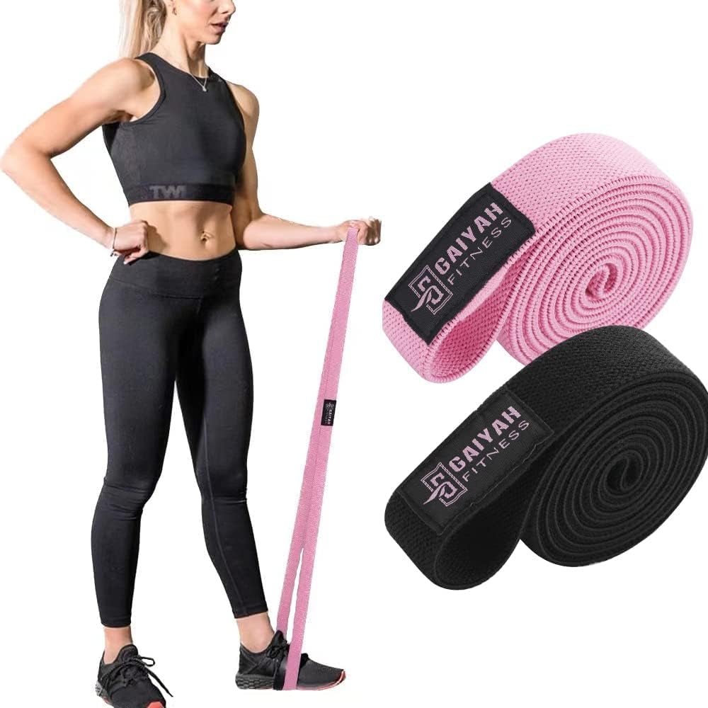Premium Fabric Resistance Bands Set for Exercise and Physical Therapy - Long Elastic Stretch Bands for Women