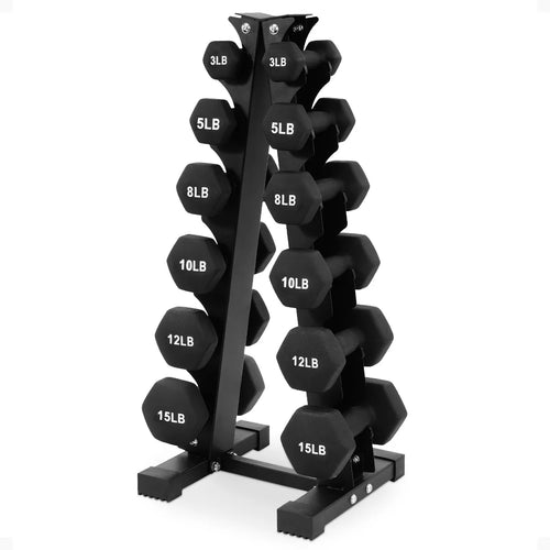 BalanceFrom 110 lb Neoprene Dumbbell Set with Stand
