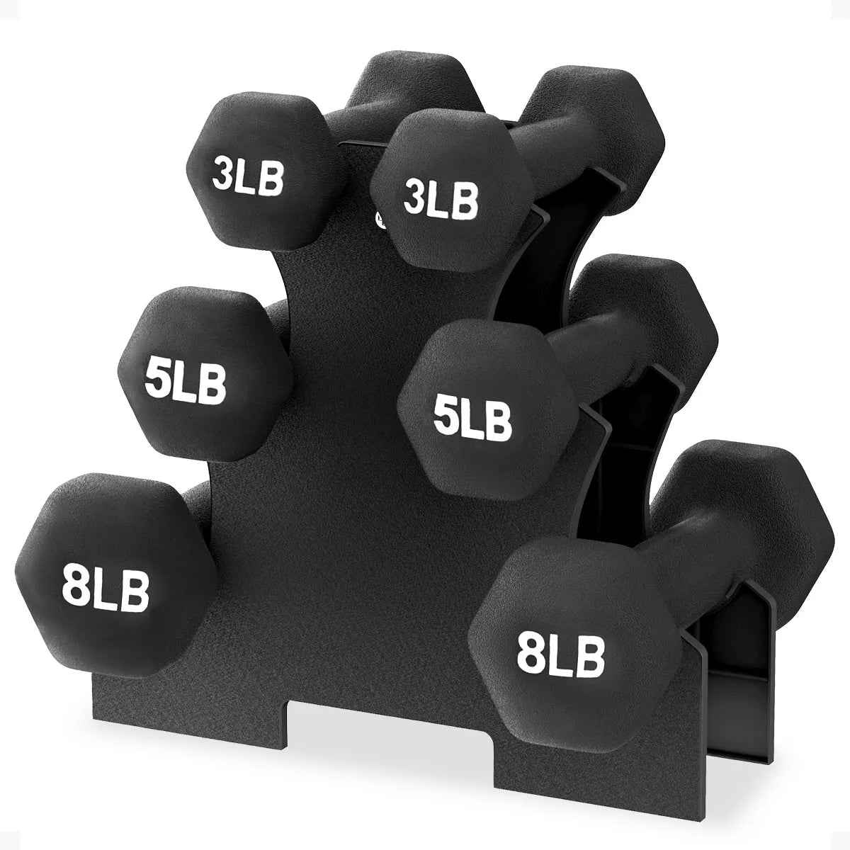 BalanceFrom 110 lb Neoprene Dumbbell Set with Stand
