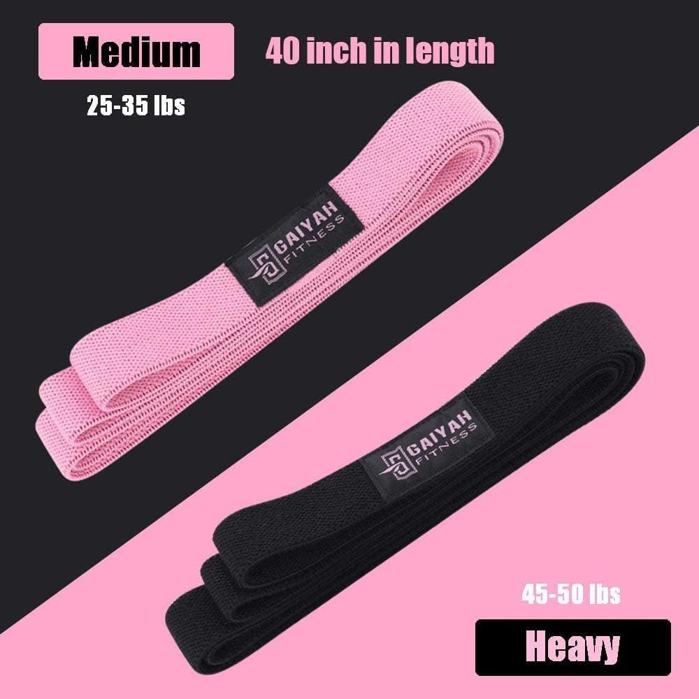 Premium Fabric Resistance Bands Set for Exercise and Physical Therapy - Long Elastic Stretch Bands for Women