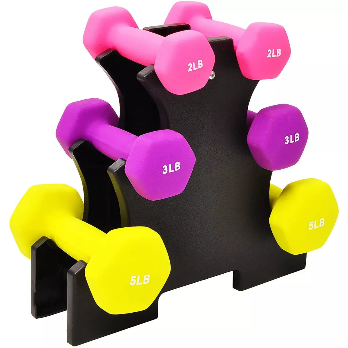 BalanceFrom 110 lb Neoprene Dumbbell Set with Stand