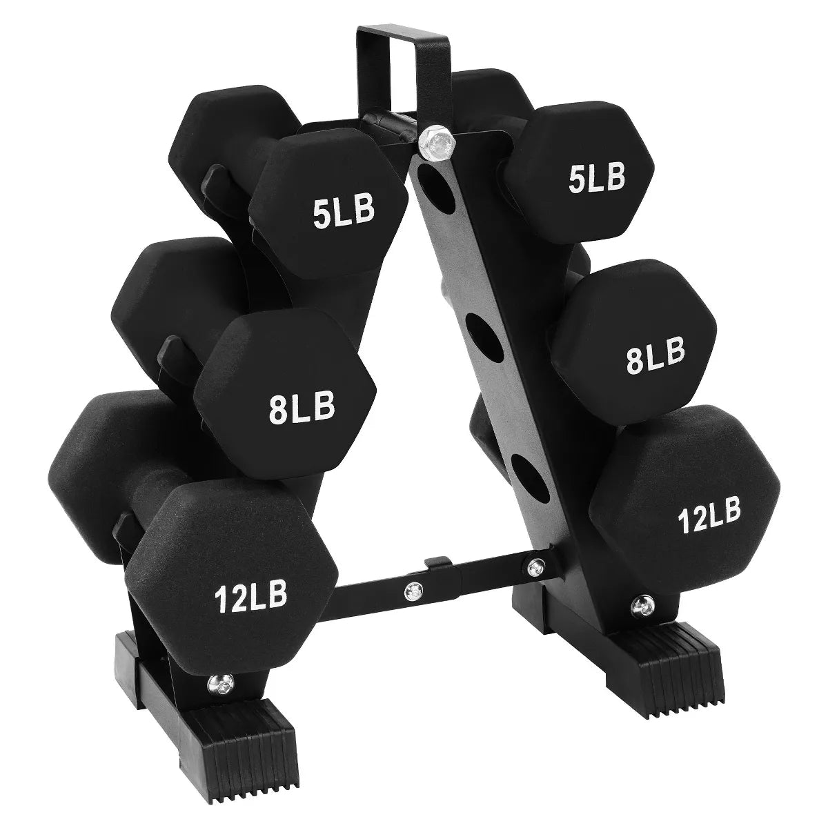 BalanceFrom 110 lb Neoprene Dumbbell Set with Stand