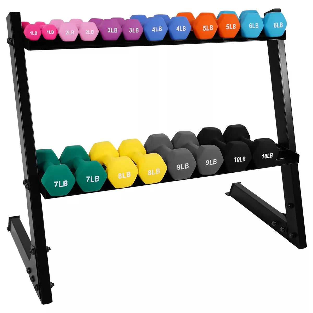 BalanceFrom 110 lb Neoprene Dumbbell Set with Stand