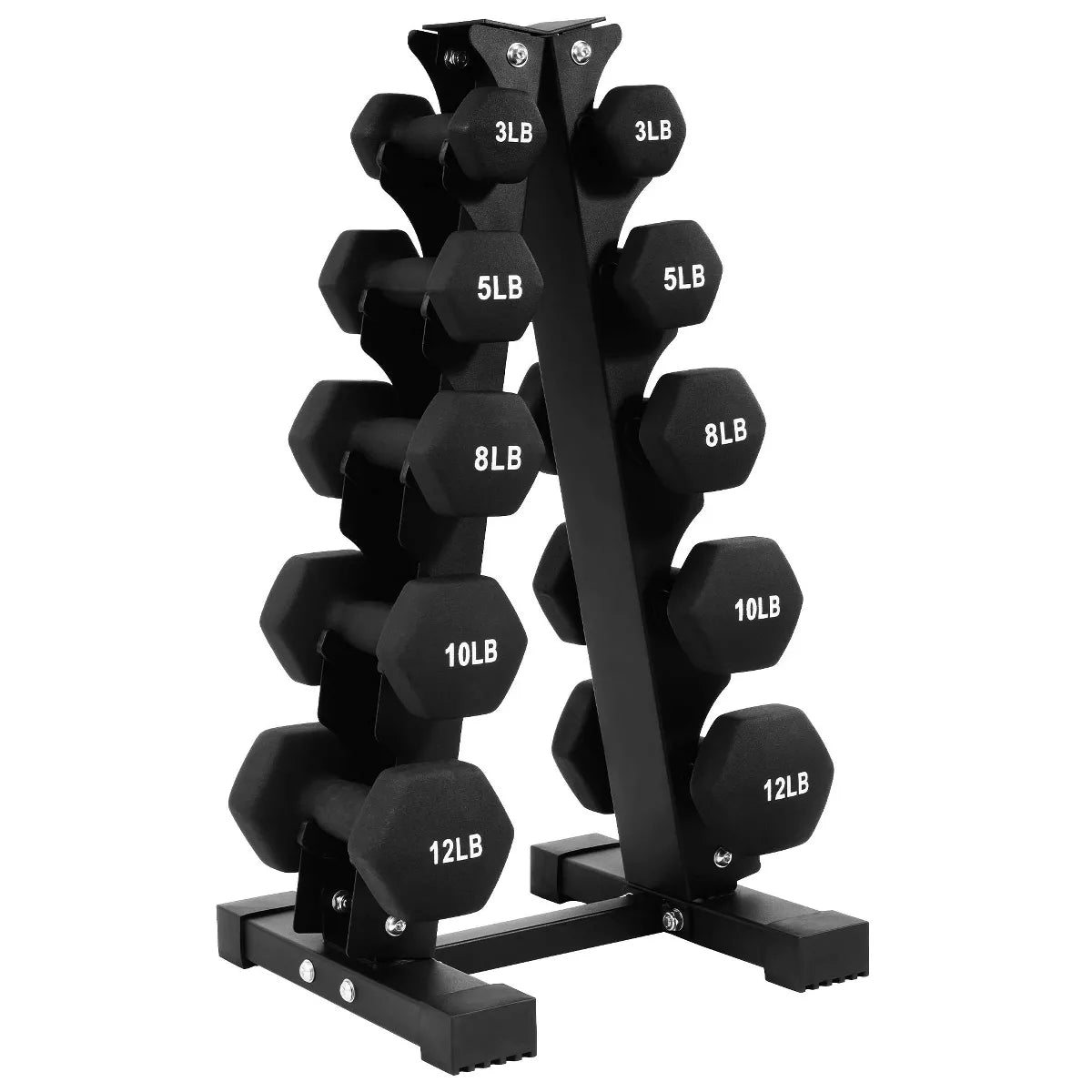 BalanceFrom 110 lb Neoprene Dumbbell Set with Stand