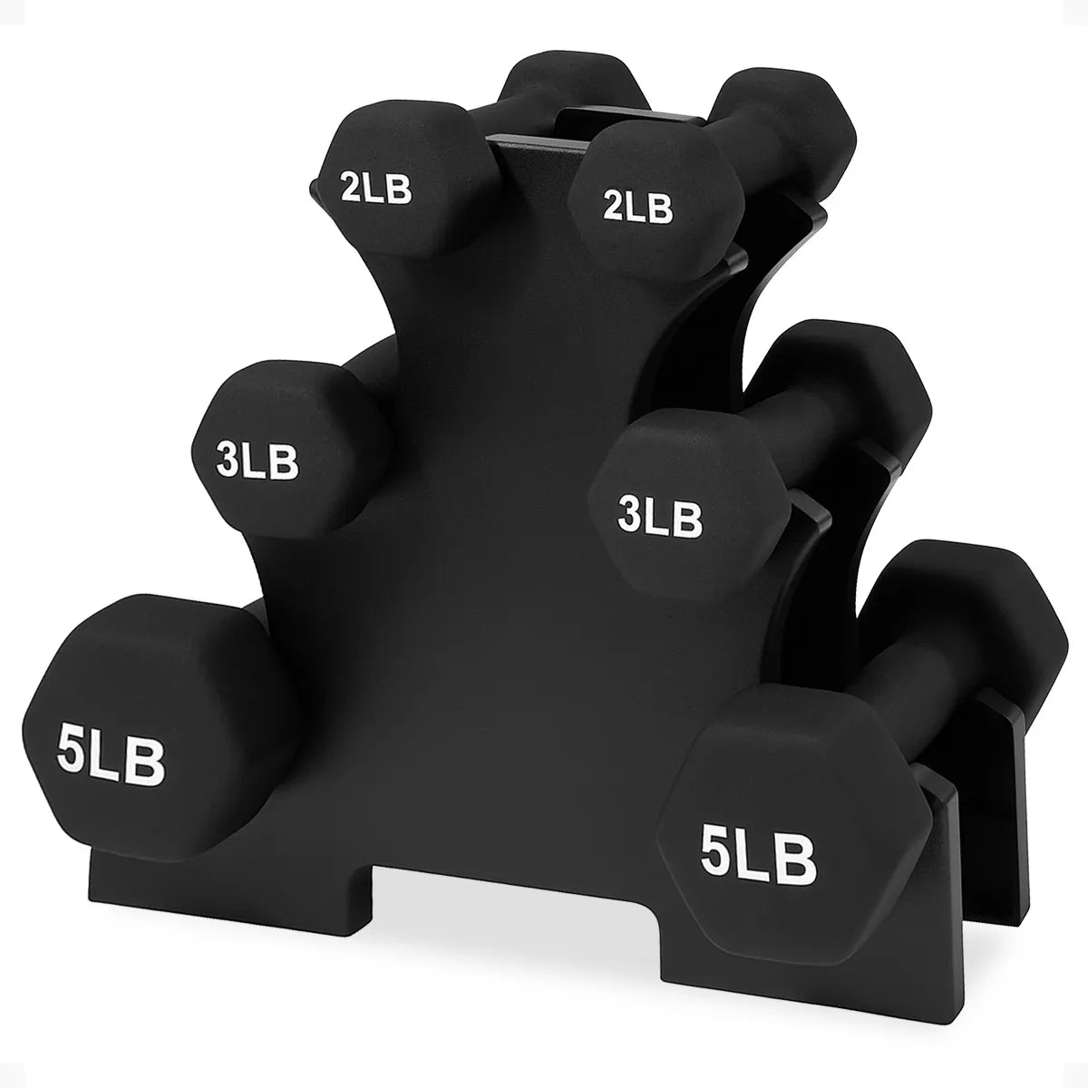 BalanceFrom 110 lb Neoprene Dumbbell Set with Stand