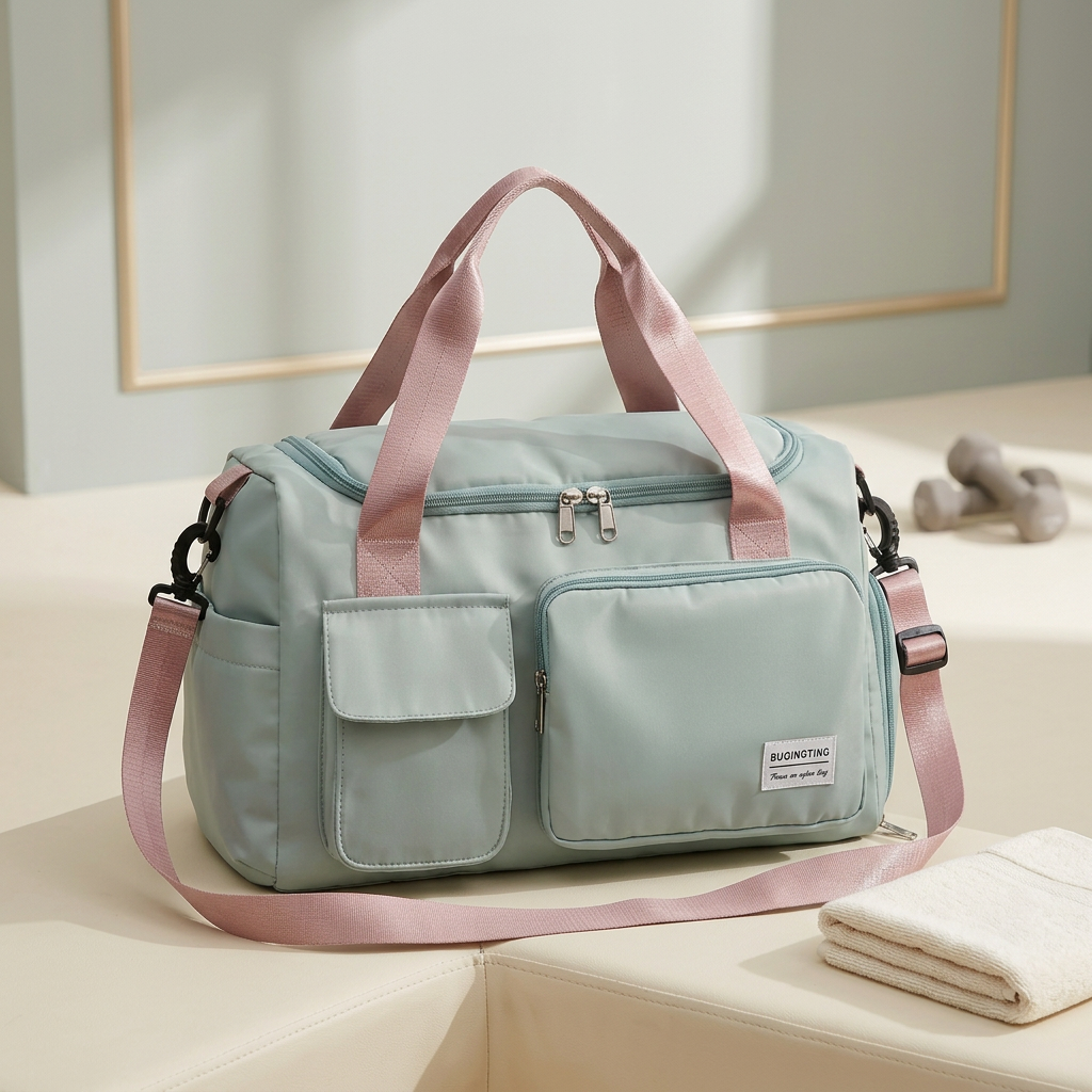Gym bag in a Veya-inspired wellness studio