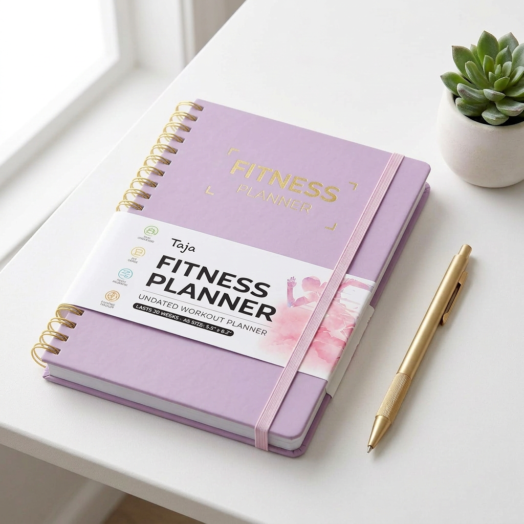 Lavender Fitness Planner Lifestyle Shot