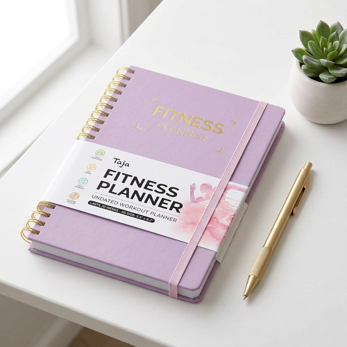 Lavender Fitness Planner Lifestyle Shot