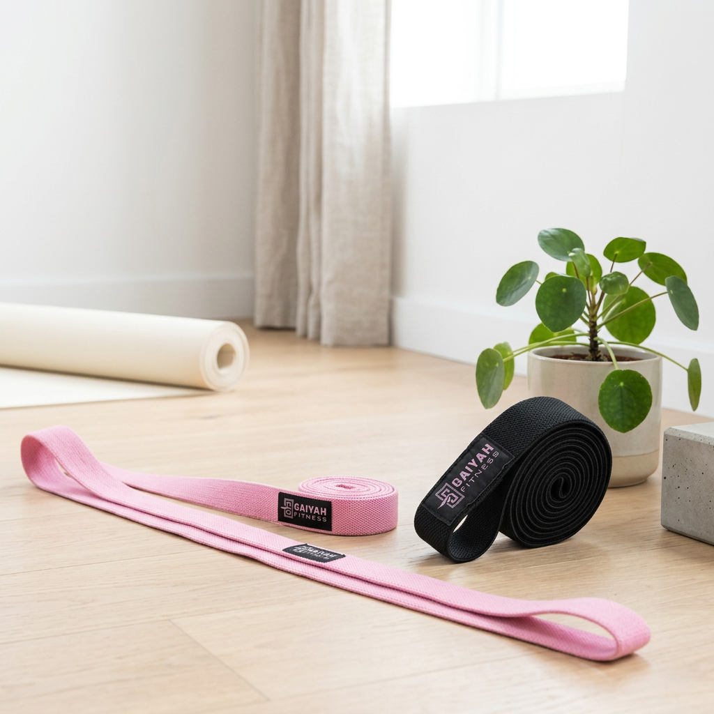 Pink and black long resistance bands lifestyle photo